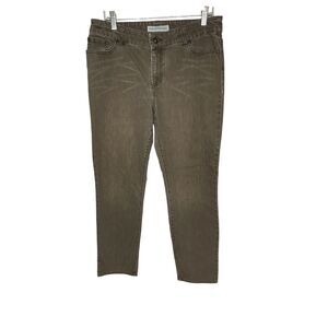 Chico's Platinum Denim Women's Ultimate Fit Slim Leg Jeans Size 2R Pewter Gray